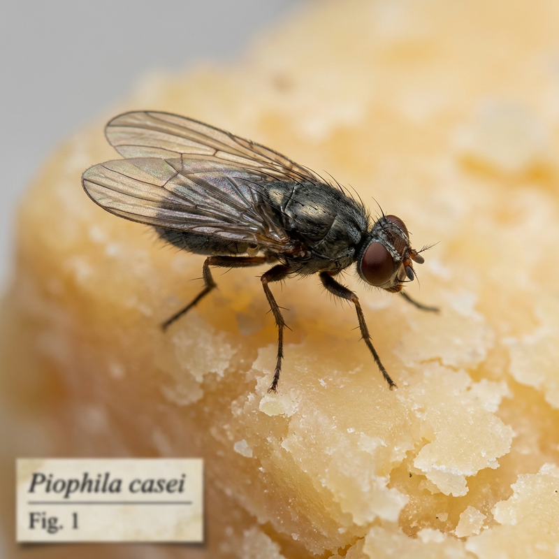 Piophila Casei (Piophila casei), KI-Illustration