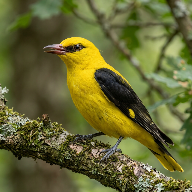 Pirol (Oriolus oriolus), KI-Illustration
