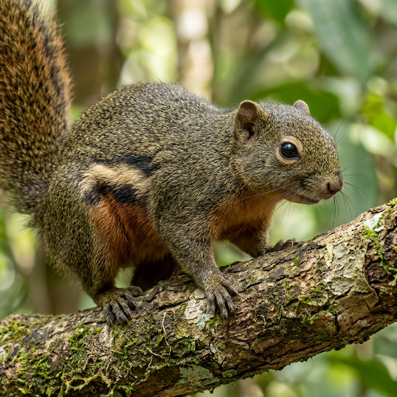 Plantain-Hörnchen (Callosciurus notatus), KI-Illustration