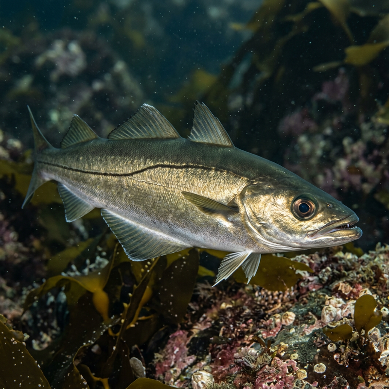 Pollack (Pollachius pollachius), KI-Illustration