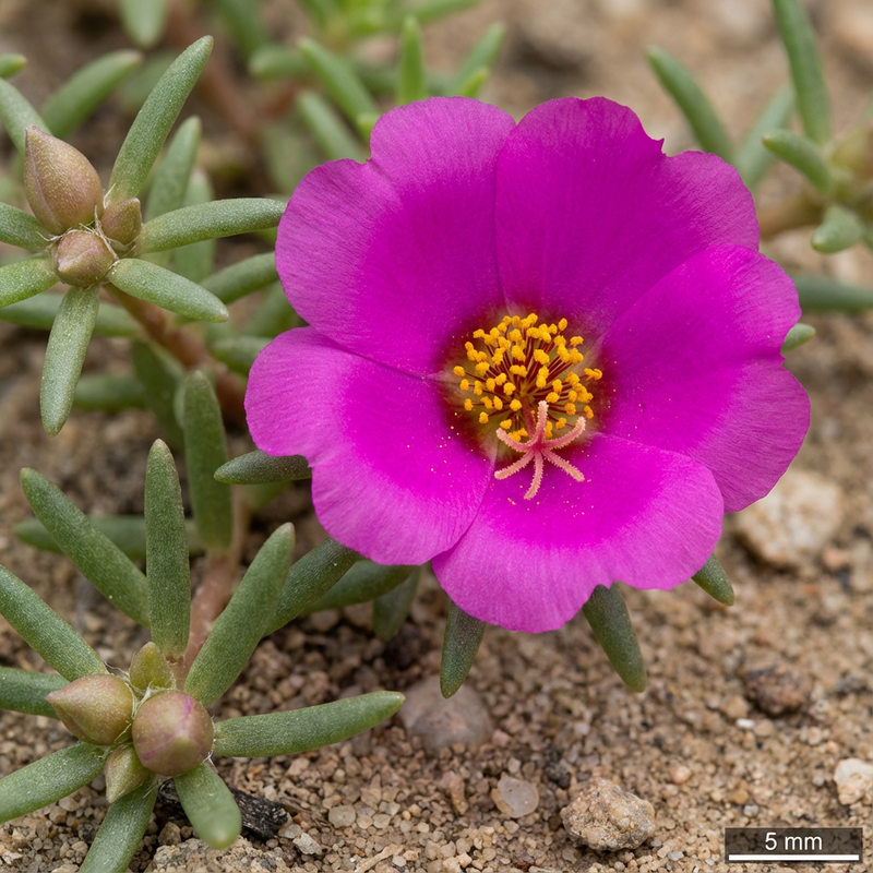 Portulak Roeschen (Portulaca grandiflora), KI-Illustration