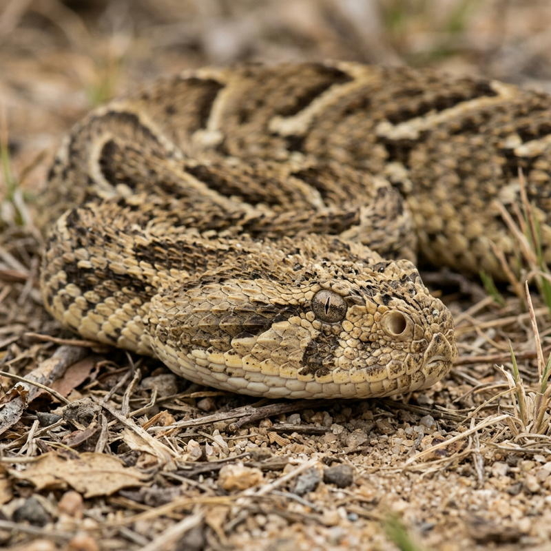 Puffotter (Bitis arietans), KI-Illustration