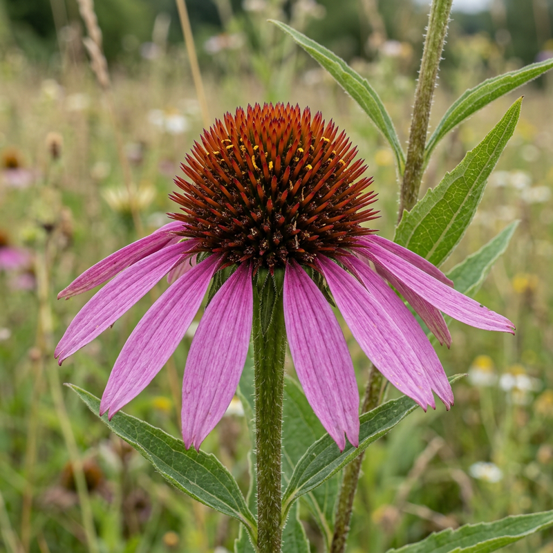 Purpur-Sonnenhut (Echinacea purpurea), KI-Illustration