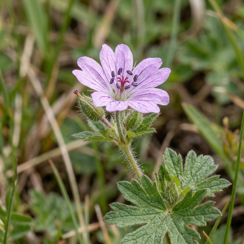 Pyrenäen-Storchschnabel (Geranium pyrenaicum), KI-Illustration