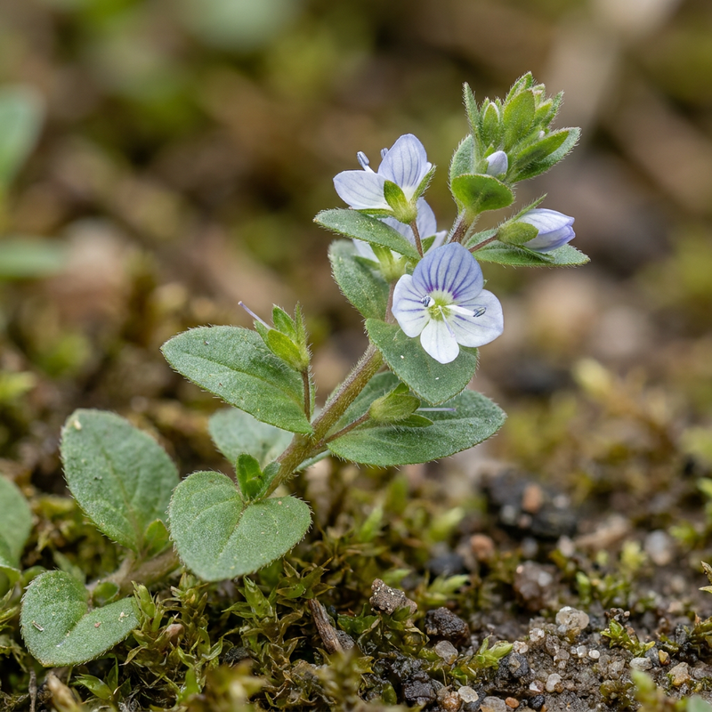 Quendel-Ehrenpreis (Veronica serpyllifolia), KI-Illustration