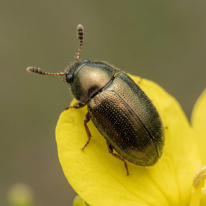 Rapsglanzkäfer (Meligethes aeneus), KI-Illustration