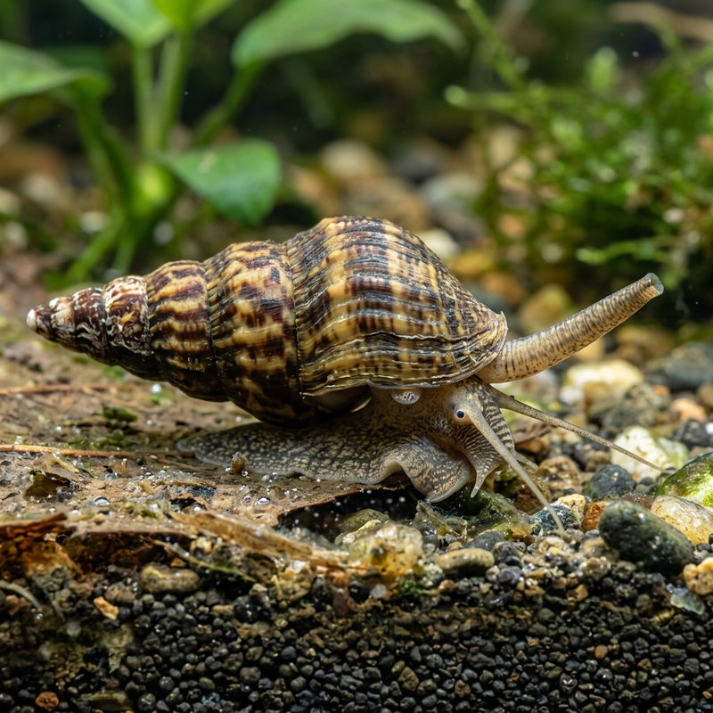 Raubschnecke (Clea helena), KI-Illustration