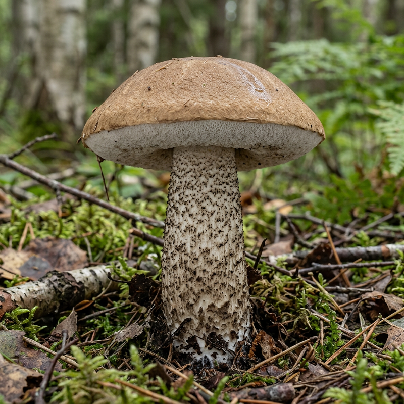 Raufußröhrling (Leccinum), KI-Illustration