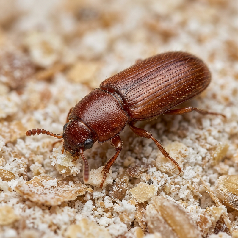 Reismehlkäfer (Tribolium), KI-Illustration
