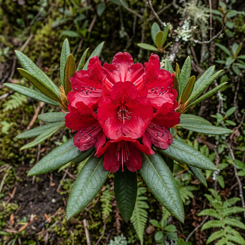 Rhododendron (Rhododendron sp.), KI-Illustration