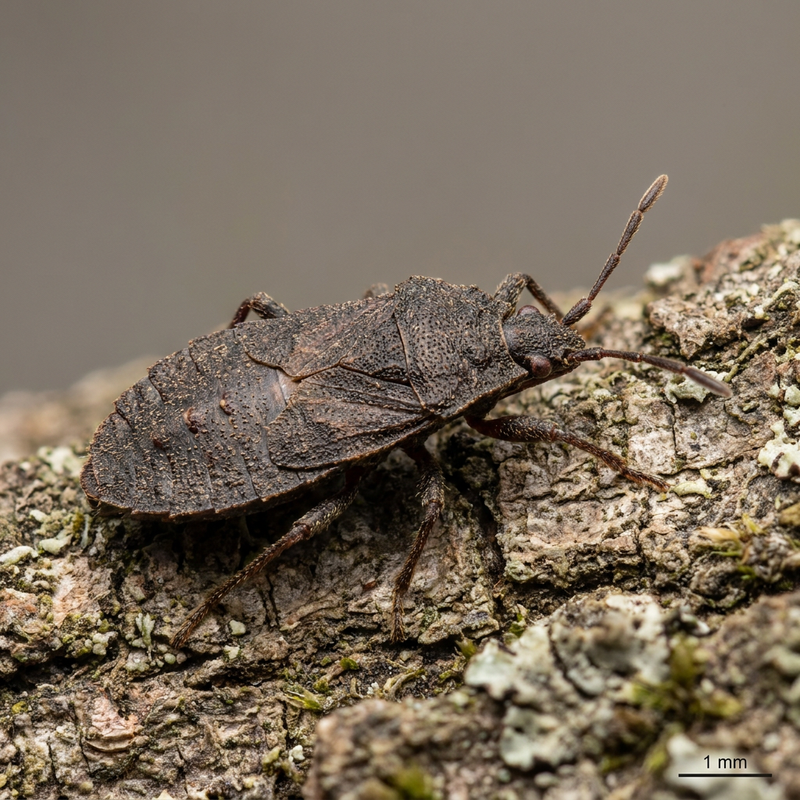 Rindenwanze (Aradus corticalis), KI-Illustration