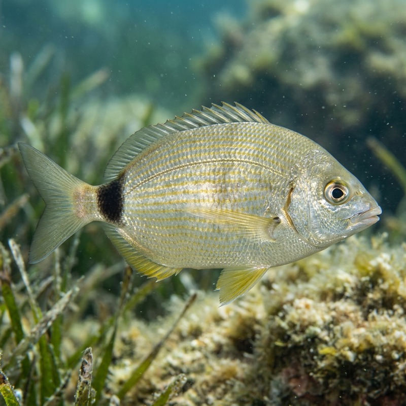 Ringelbrasse (Diplodus annularis), KI-Illustration