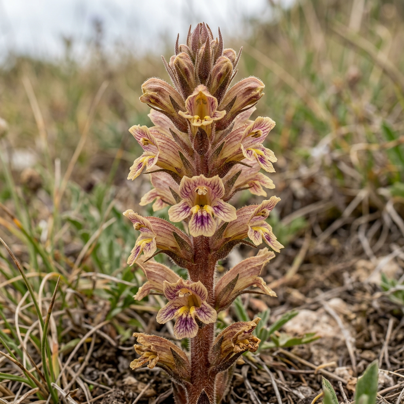 Rispen-Sommerwurz (Orobanche elatior), KI-Illustration