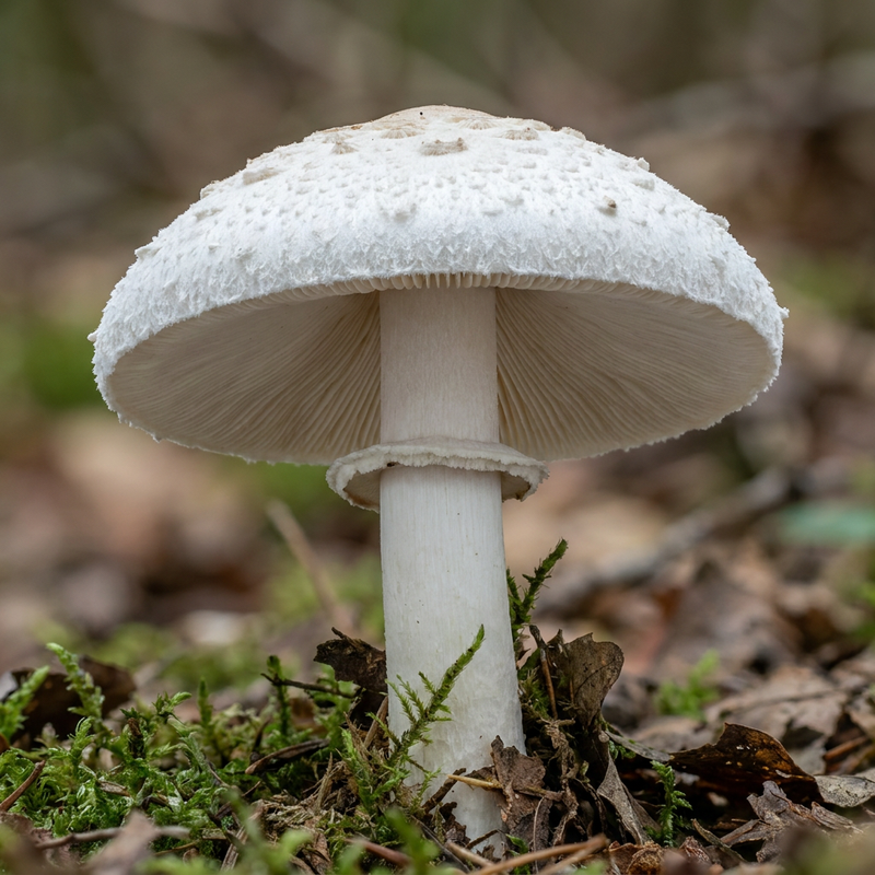 Rosablättriger Egerlingsschirmling (Leucoagaricus leucothites), KI-Illustration
