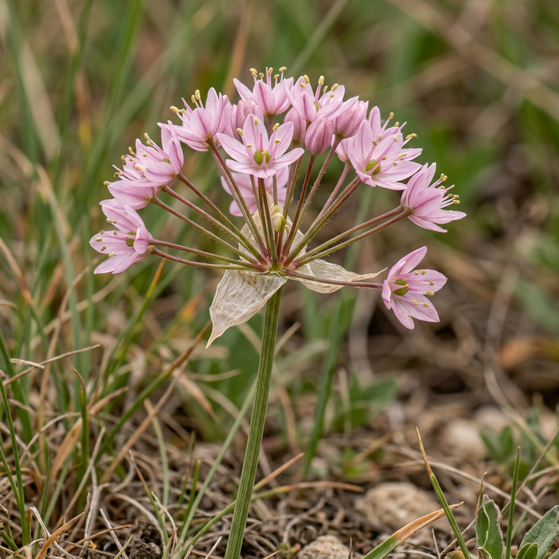 Rosen-Lauch (Allium roseum), KI-Illustration