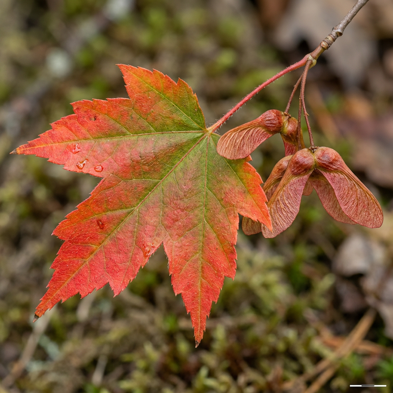 Rot-Ahorn (Acer rubrum), KI-Illustration