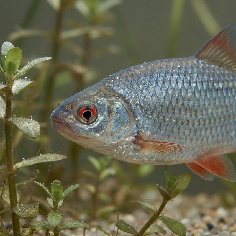 Rotauge (Rutilus rutilus), KI-Illustration