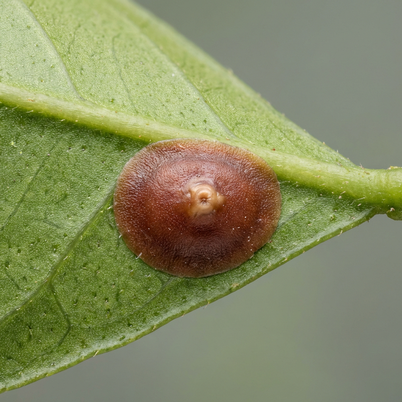Rote Floridaschildlaus (Chrysomphalus aonidum), KI-Illustration