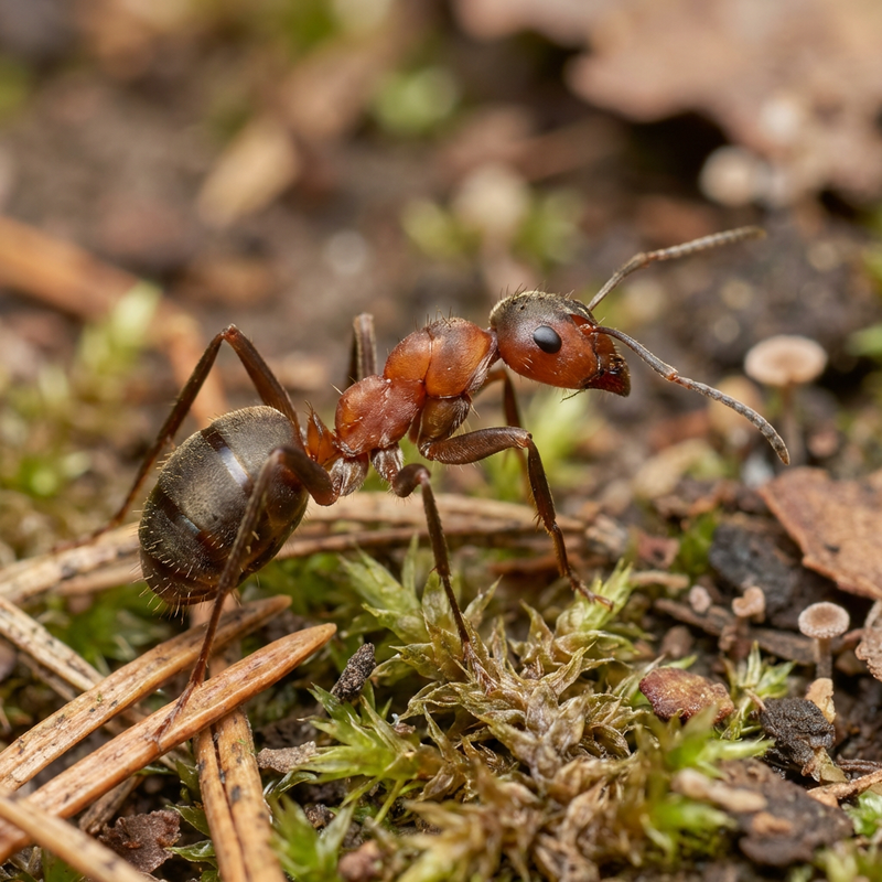 Rote Waldameise (Formica rufa), KI-Illustration