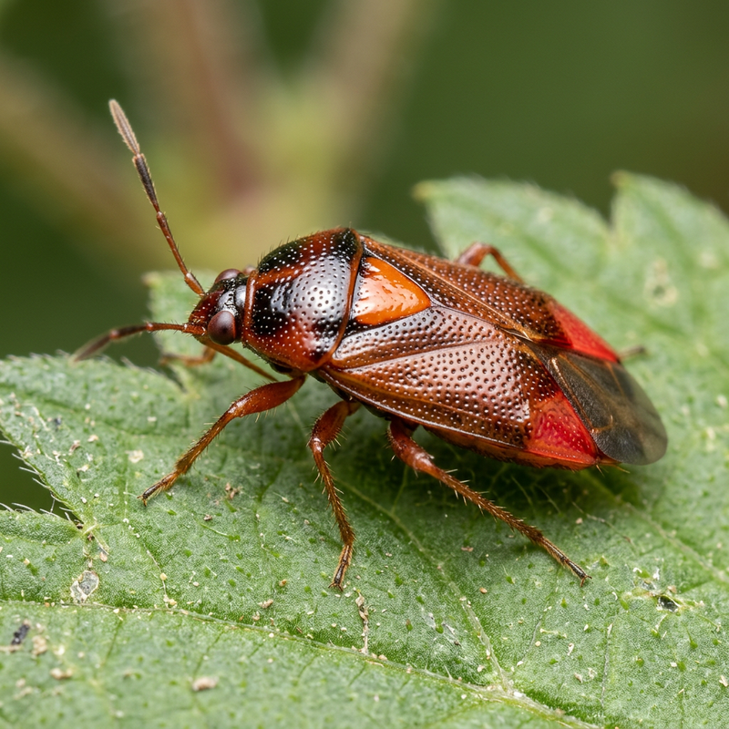 Rote Weichwanze (Deraeocoris ruber), KI-Illustration