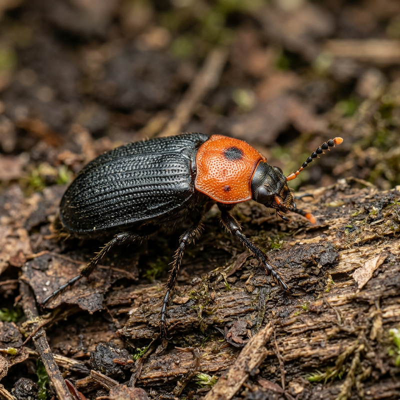Roter Aaskäfer (Oiceoptoma thoracicum), KI-Illustration
