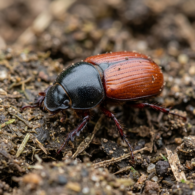 Roter Dungkäfer (Aphodius fimetarius), KI-Illustration