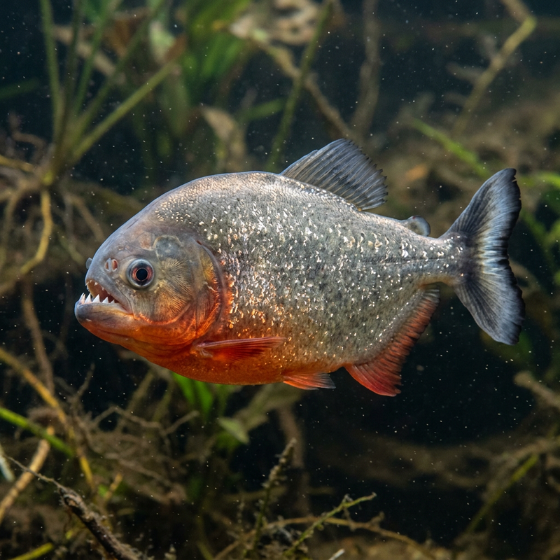 Roter Piranha (Pygocentrus nattereri), KI-Illustration