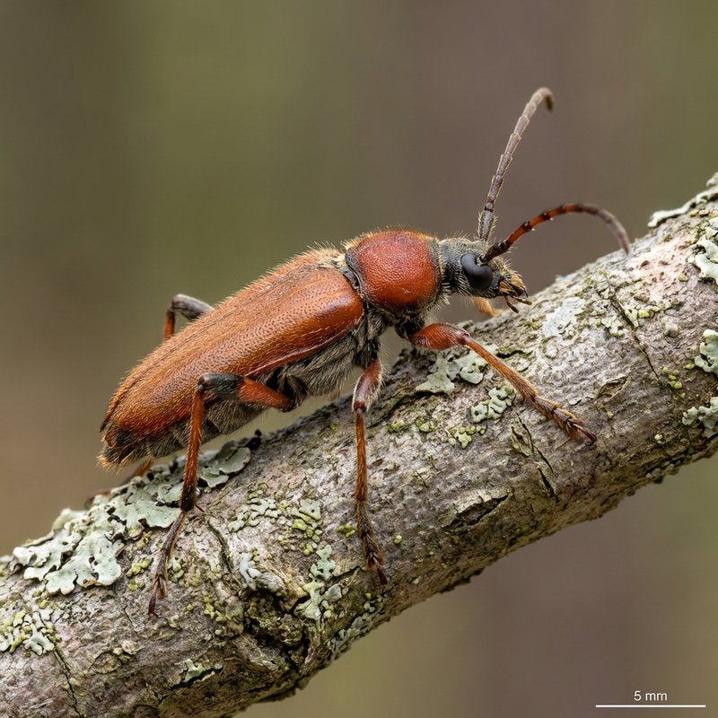 Rothalsbock (Stictoleptura rubra), KI-Illustration