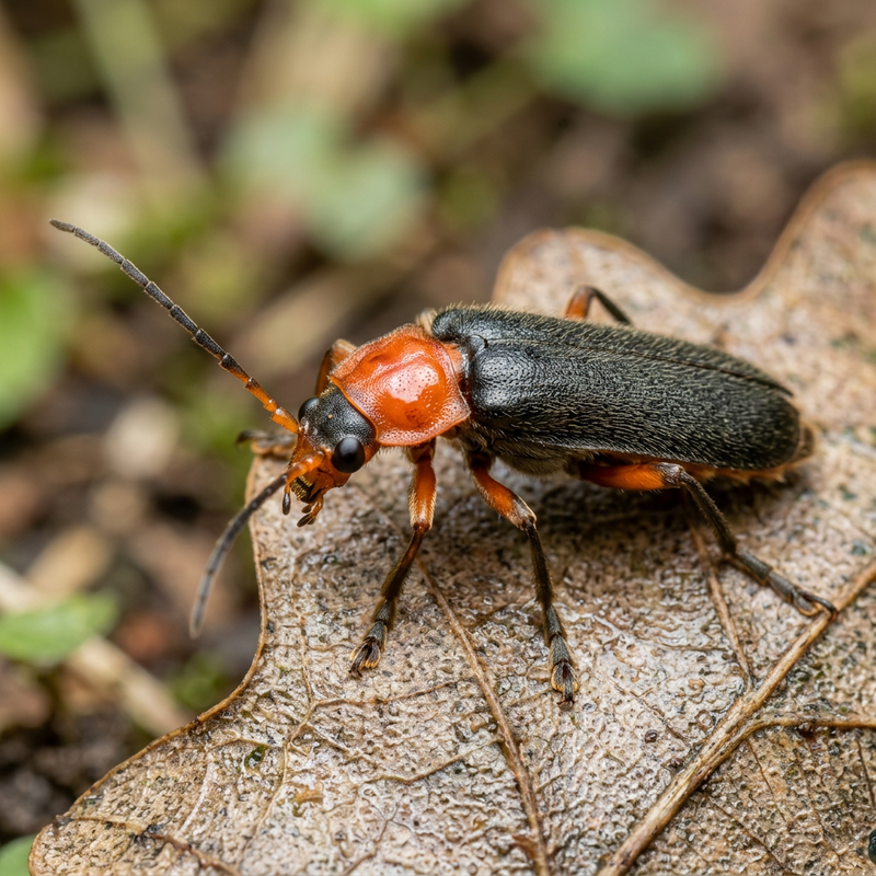 Rotkopf-Weichkäfer (Cantharis rufa), KI-Illustration