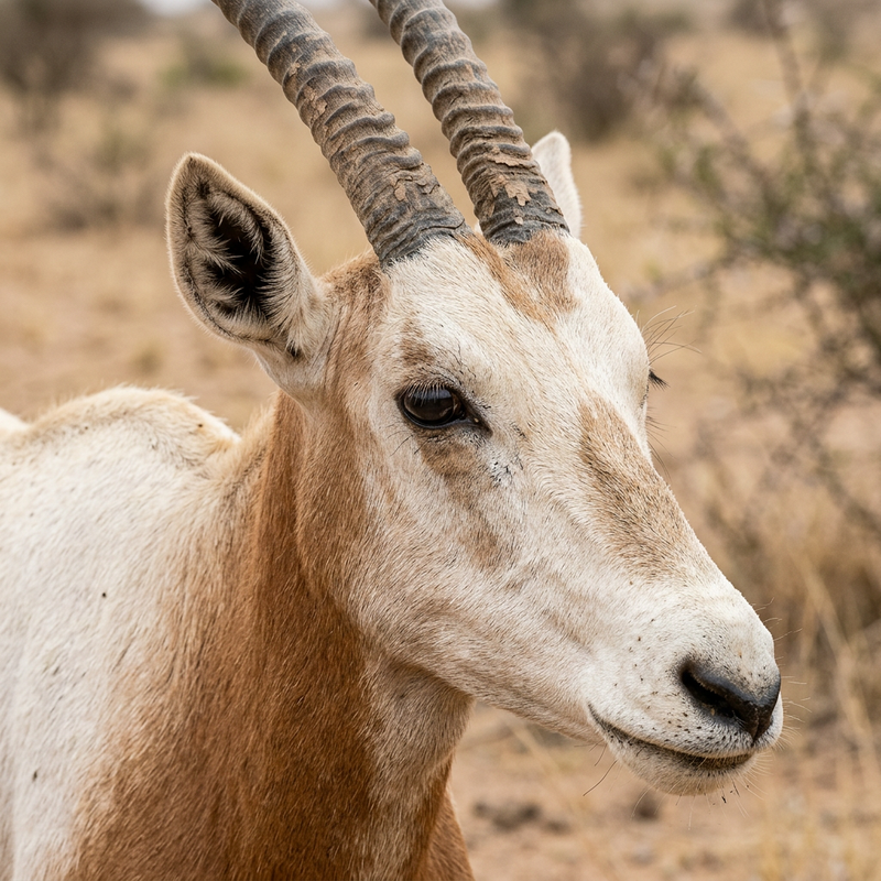 Säbelantilope (Oryx dammah), KI-Illustration