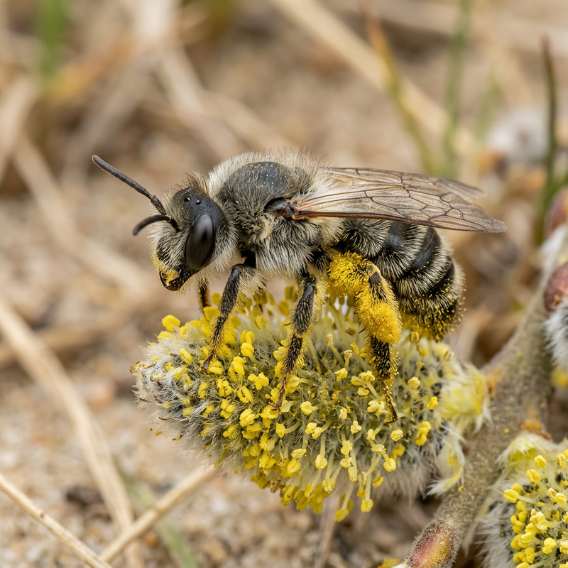 Sandbienen (Andrenidae), KI-Illustration
