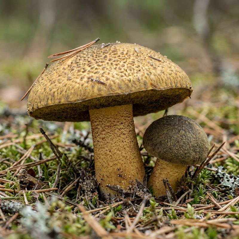 Sandröhrling (Suillus variegatus), KI-Illustration