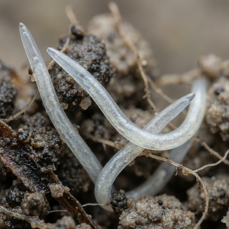 SC-Nematoden (Steinernema carpocapsae), KI-Illustration
