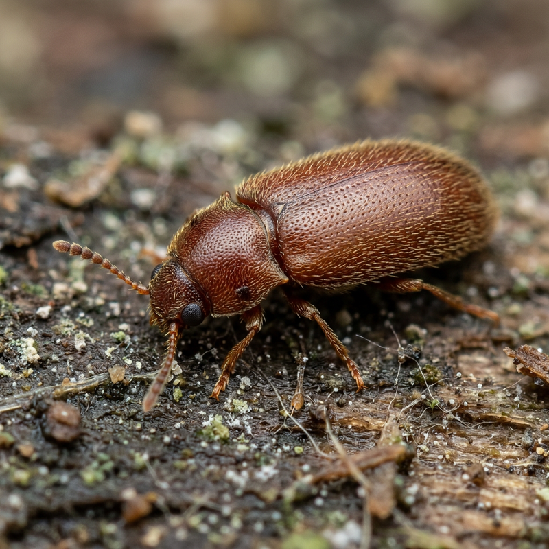 Schimmelkäfer (Cryptophagus), KI-Illustration