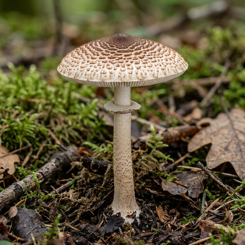 Schirmling (Lepiota spegazzinii), KI-Illustration