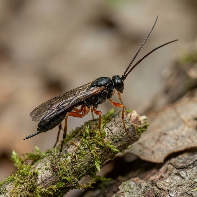 Schlupfwespe (Vulgichneumon saturatorius), KI-Illustration