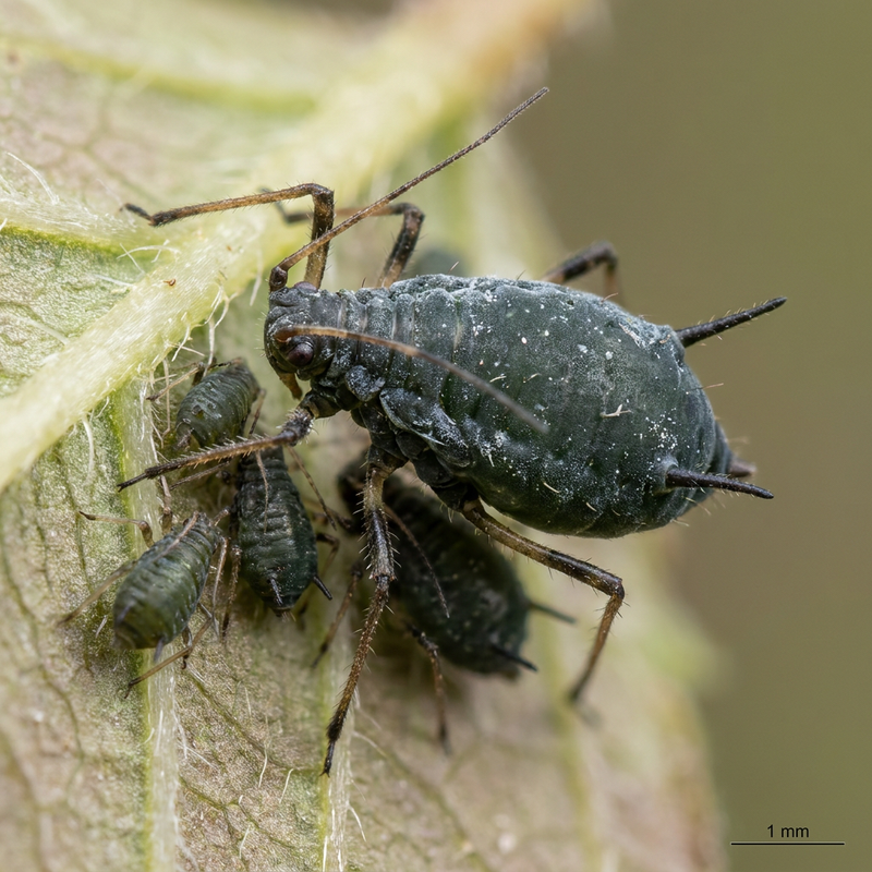 Schneeballblattlaus (Aphis viburni), KI-Illustration