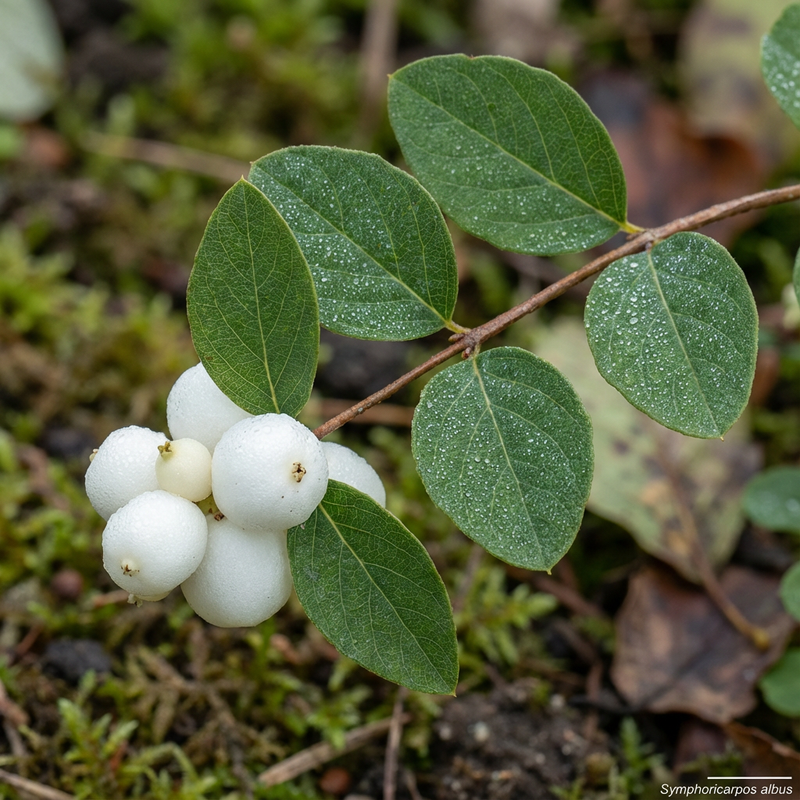 Schneebeere (Symphoricarpos albus), KI-Illustration