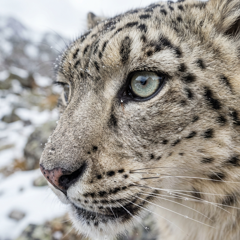 Schneeleopard (Panthera uncia), KI-Illustration