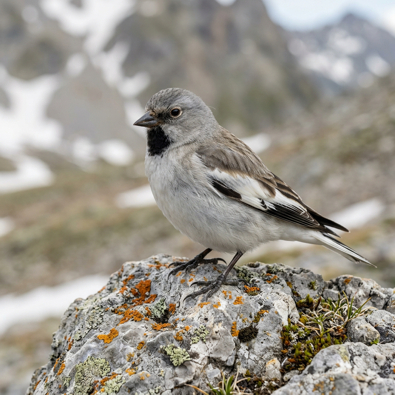 Schneesperling (Montifringilla nivalis), KI-Illustration