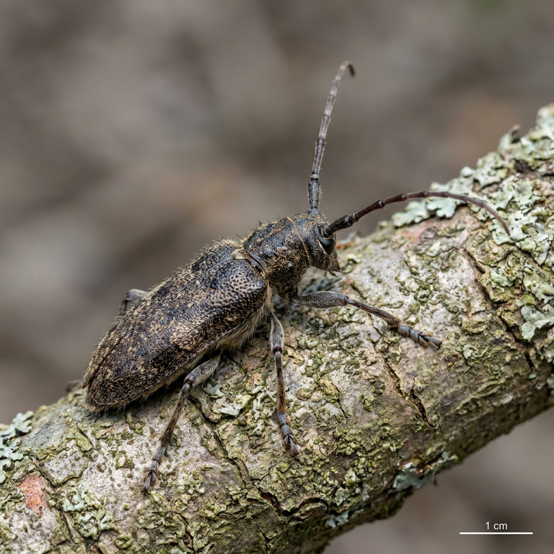Schneiderbock (Monochamus sutor), KI-Illustration
