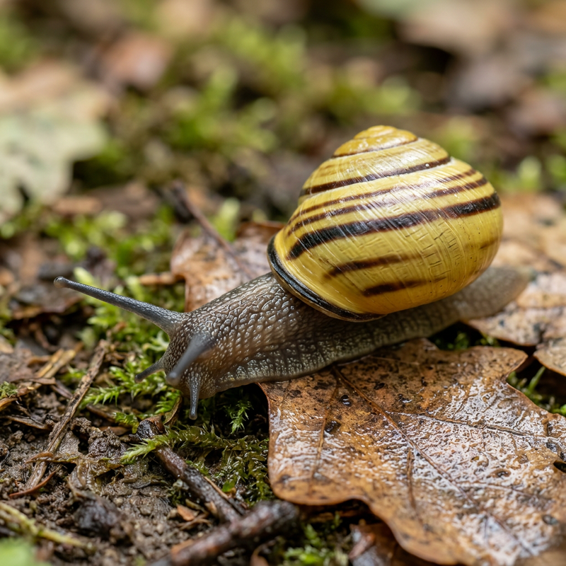 Schnirkelschnecke (Cepaea), KI-Illustration