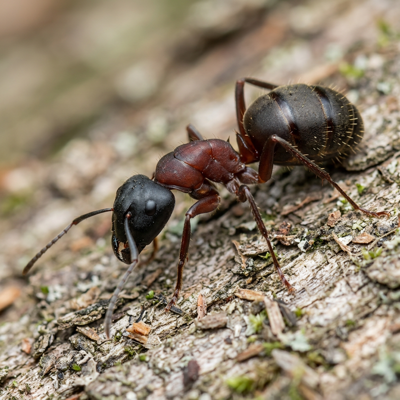 Schwarze Rossameise (Camponotus herculeanus), KI-Illustration