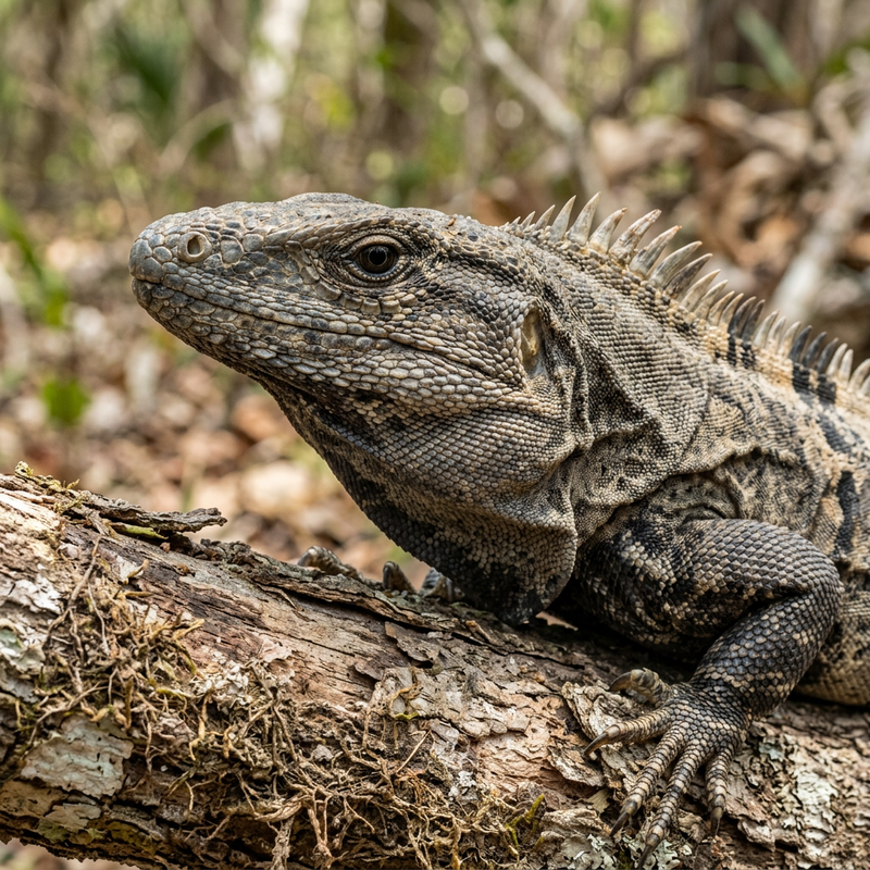 Schwarzkehl-Stachelschwanzleguan (Ctenosaura similis), KI-Illustration