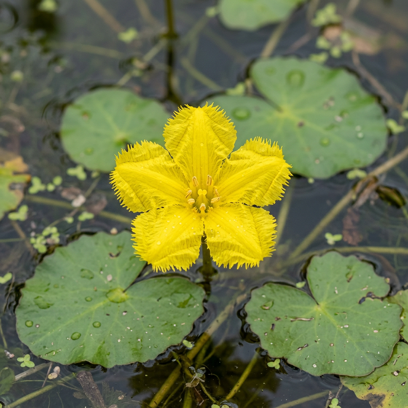 Seekanne (Nymphoides peltata), KI-Illustration
