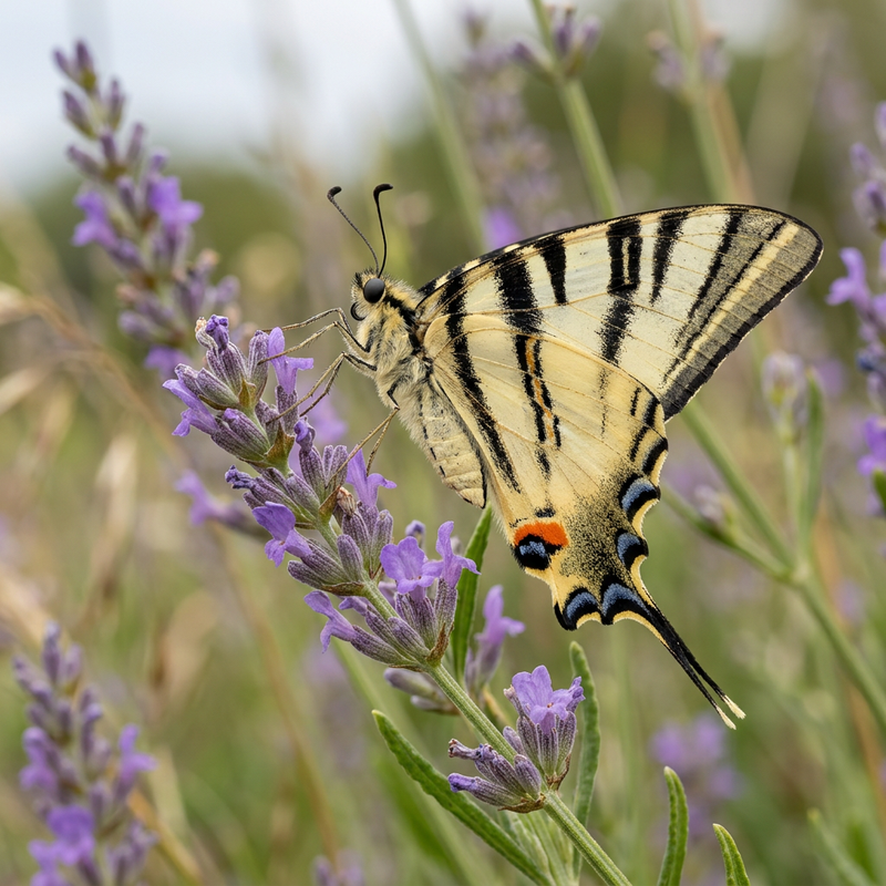Segelfalter (Iphiclides podalirius), KI-Illustration