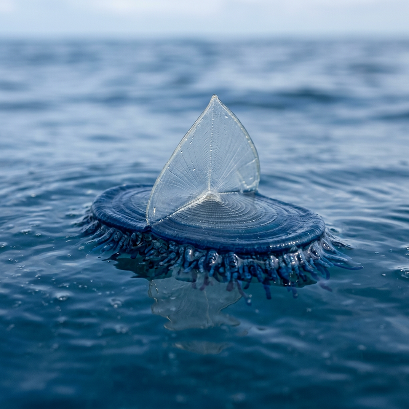 Segelqualle (Velella velella), KI-Illustration