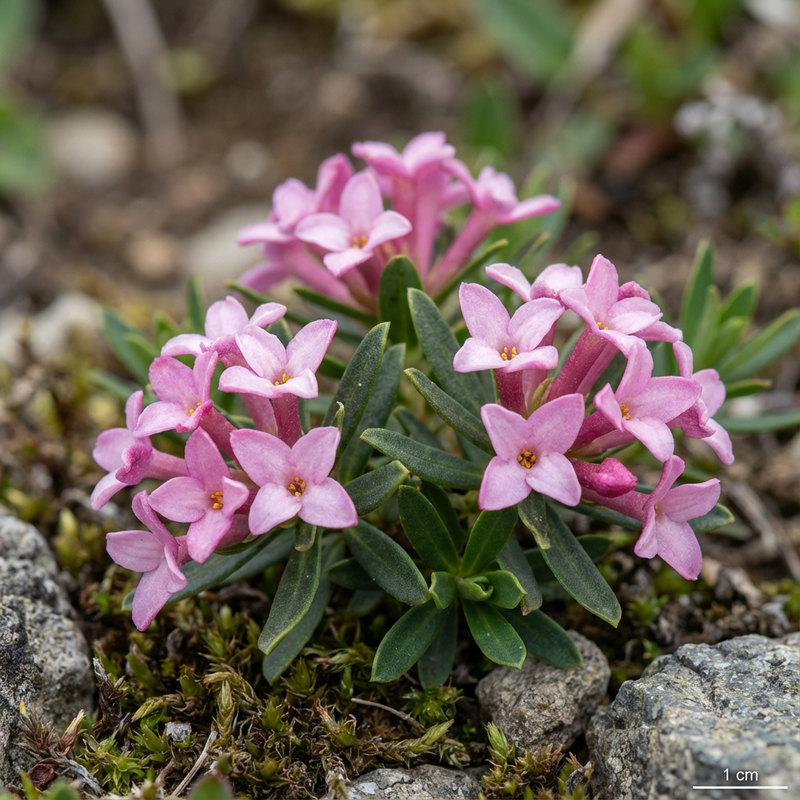 Seidelbast (Daphne cneorum), KI-Illustration