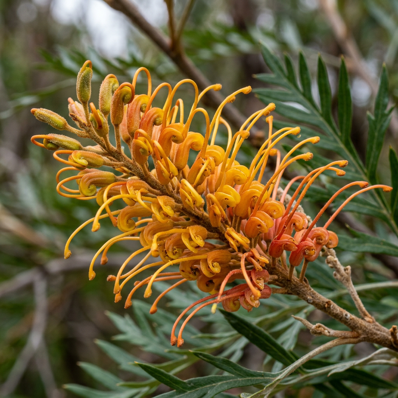 Seideneiche (Grevillea robusta), KI-Illustration