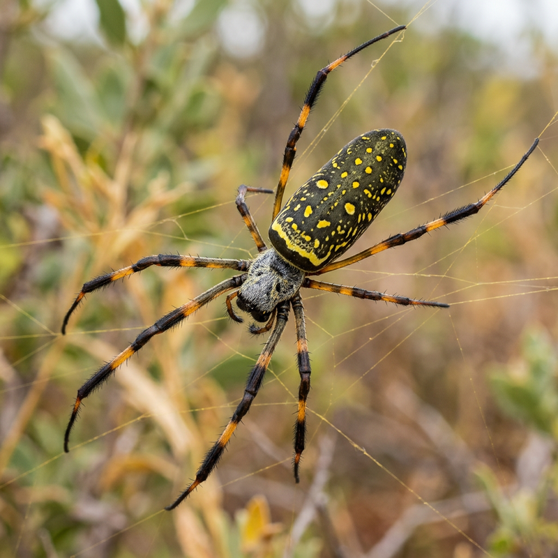 Senegal-Seidenspinne (Trichonephila senegalensis), KI-Illustration